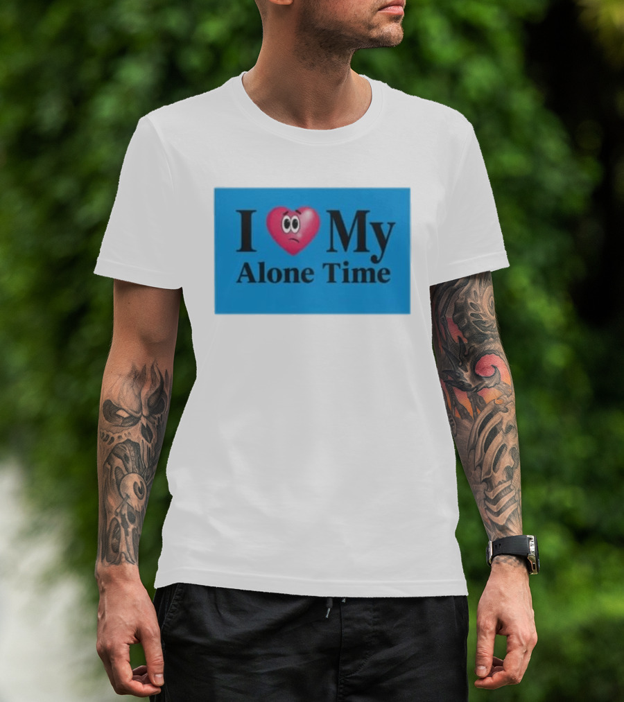 I Heart My Alone Time With Pink Heart Eyes T-Shirt