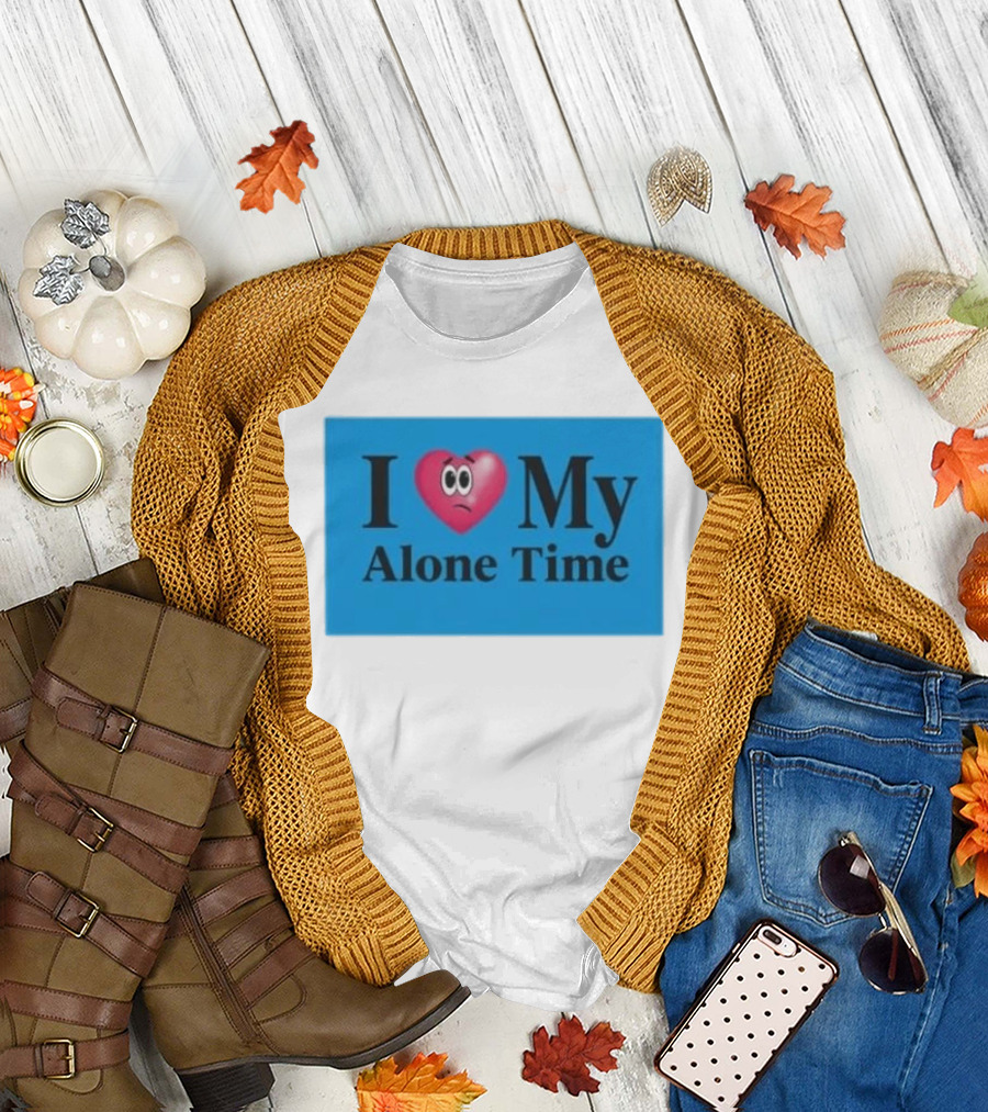 I Heart My Alone Time With Pink Heart Eyes T-Shirt