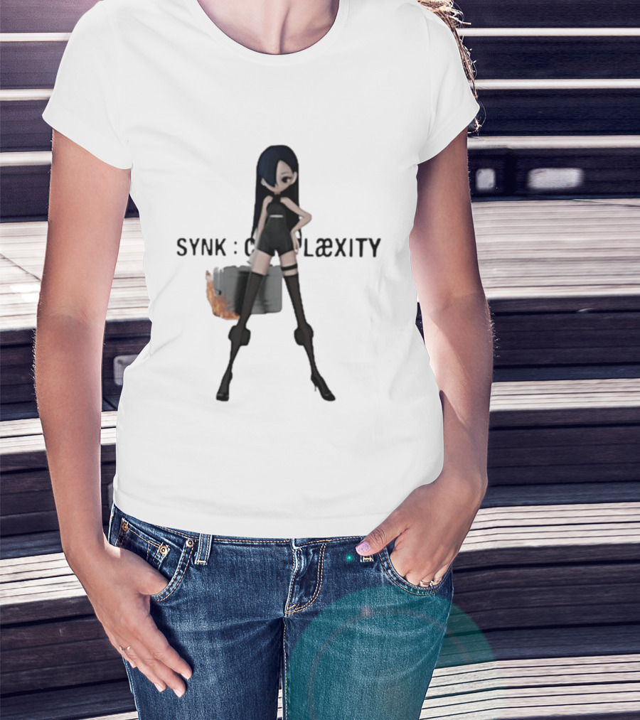 SYNK COMPLaeXITY Mysterious Anime Character With Burning Suitcase T-Shirt
