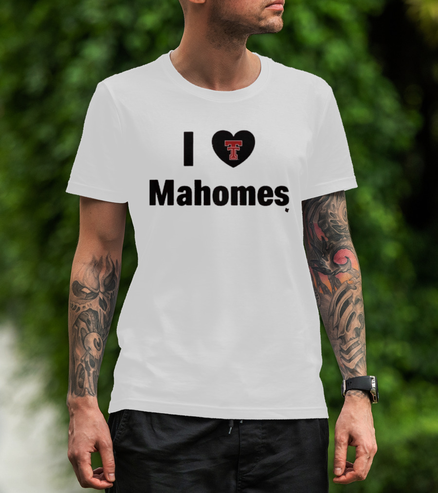 I Love Texas Tech Mahomes Football T-Shirt