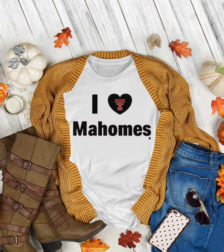 I Love Texas Tech Mahomes Football T-Shirt