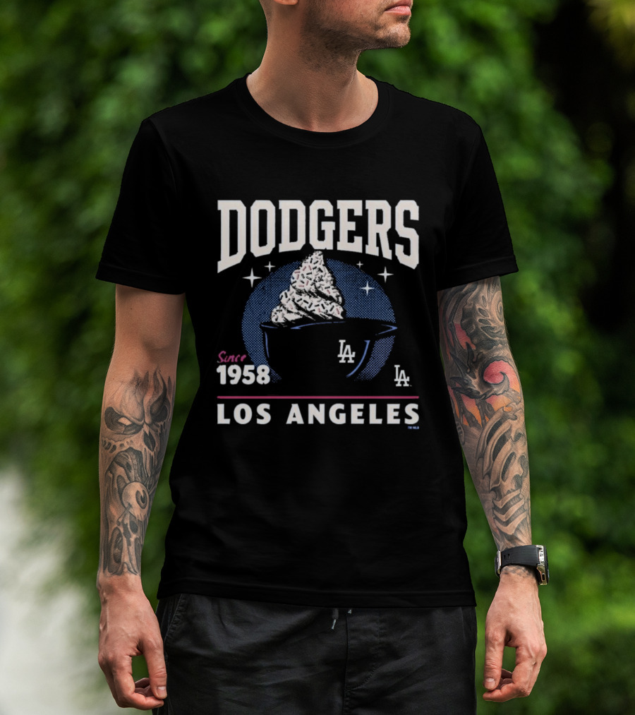 Dodgers Los Angeles Since 1958 Ice Cream LA T-Shirt
