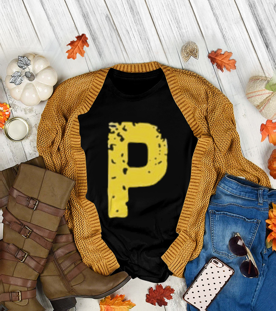 2026 Pirates IUP Night Yellow Pirate Letter P T-Shirt