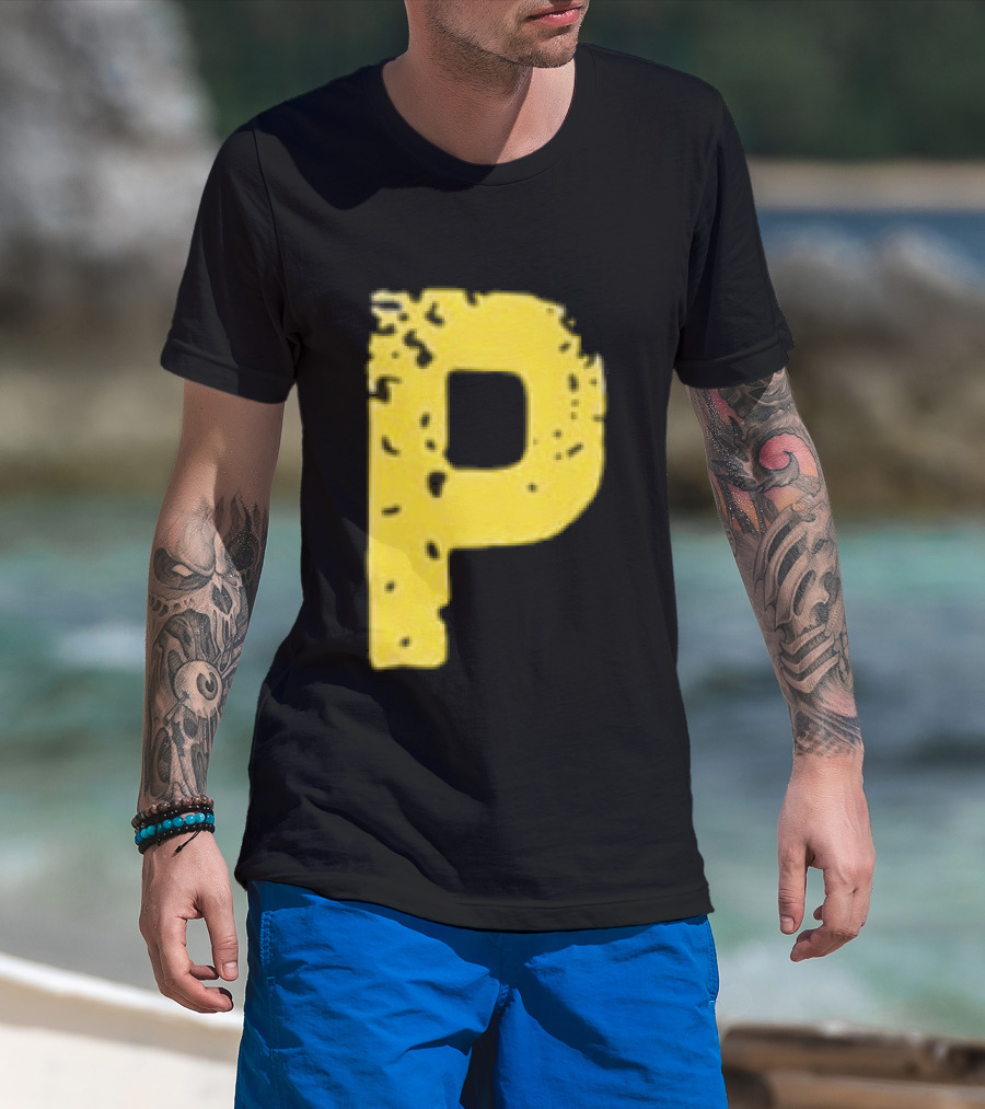 2026 Pirates IUP Night Yellow Pirate Letter P T-Shirt