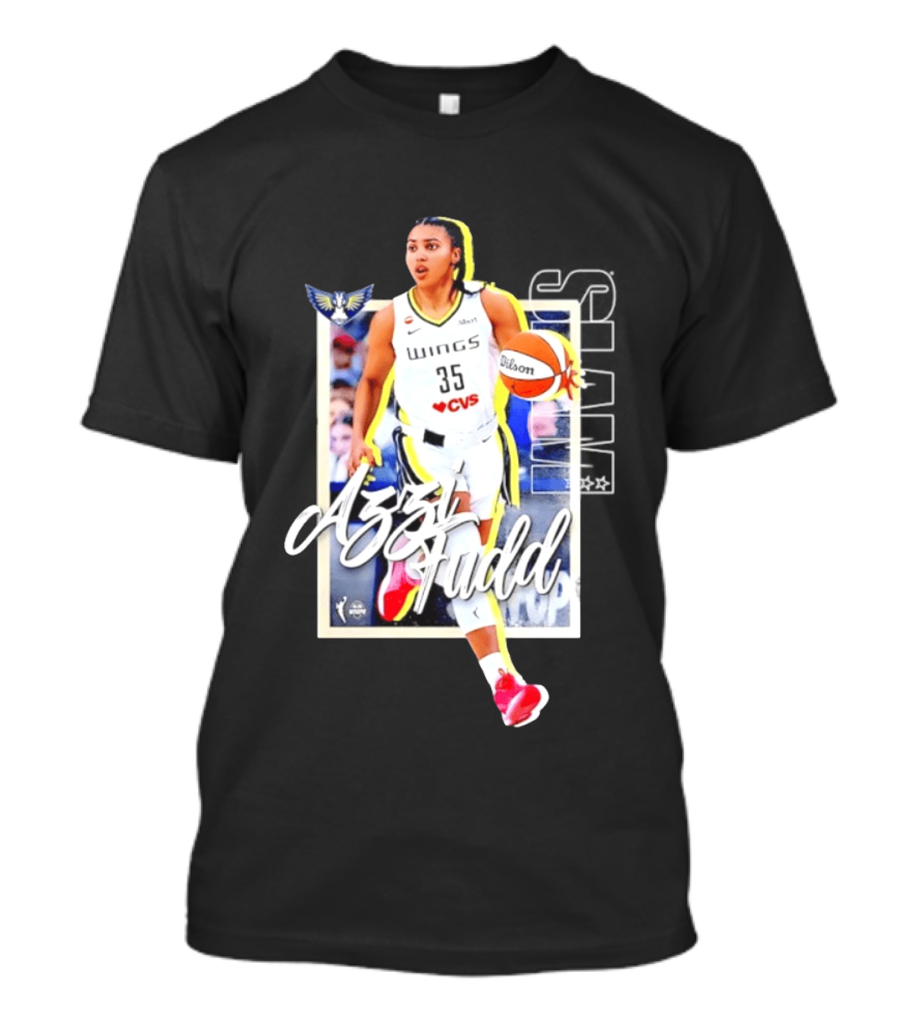 Azzi Fudd Dallas Wings Basketball Slam 262 CVS Wilson T-Shirt
