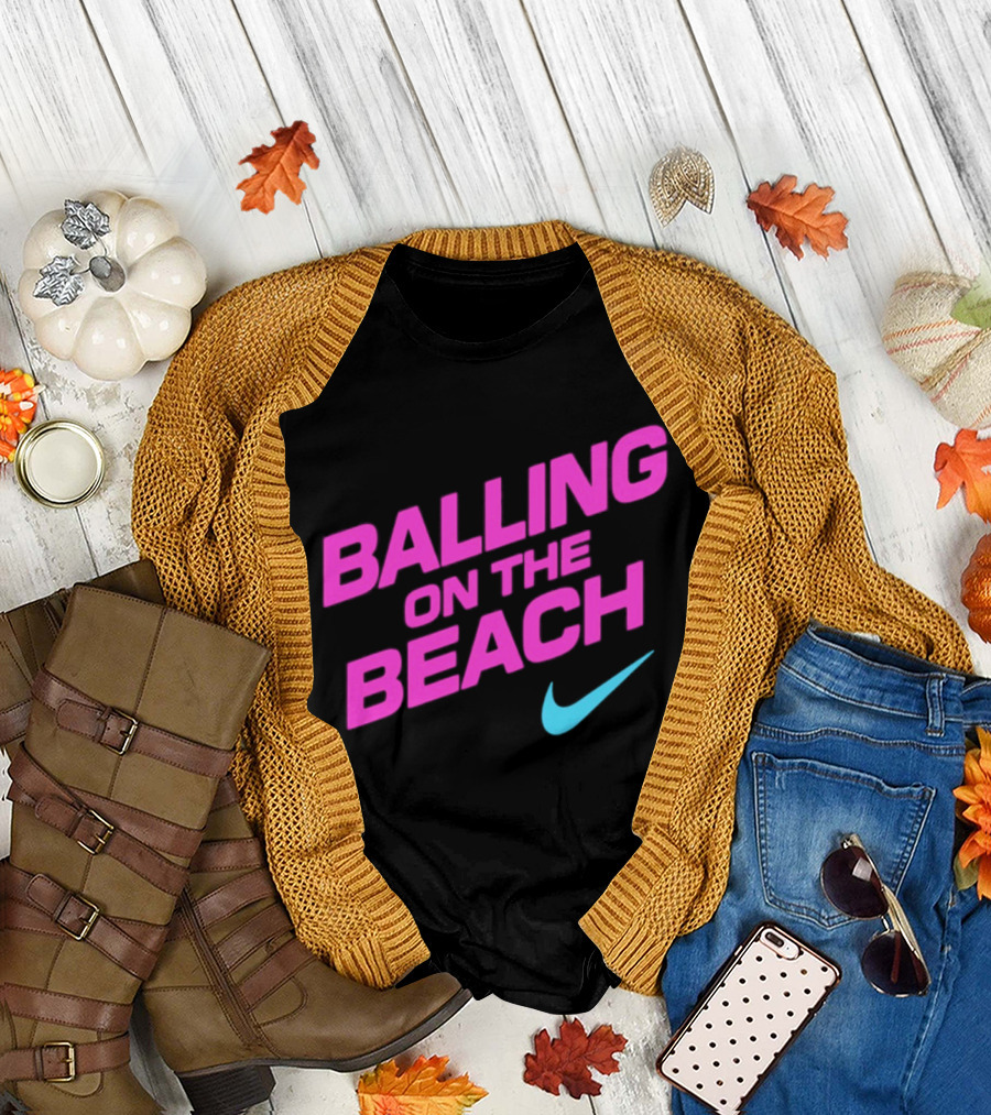 Balling On The Beach Nike Swoosh T-Shirt