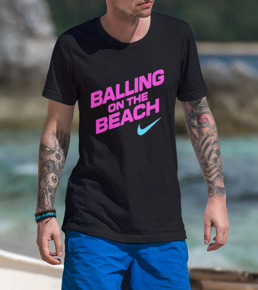 Balling On The Beach Nike Swoosh T-Shirt