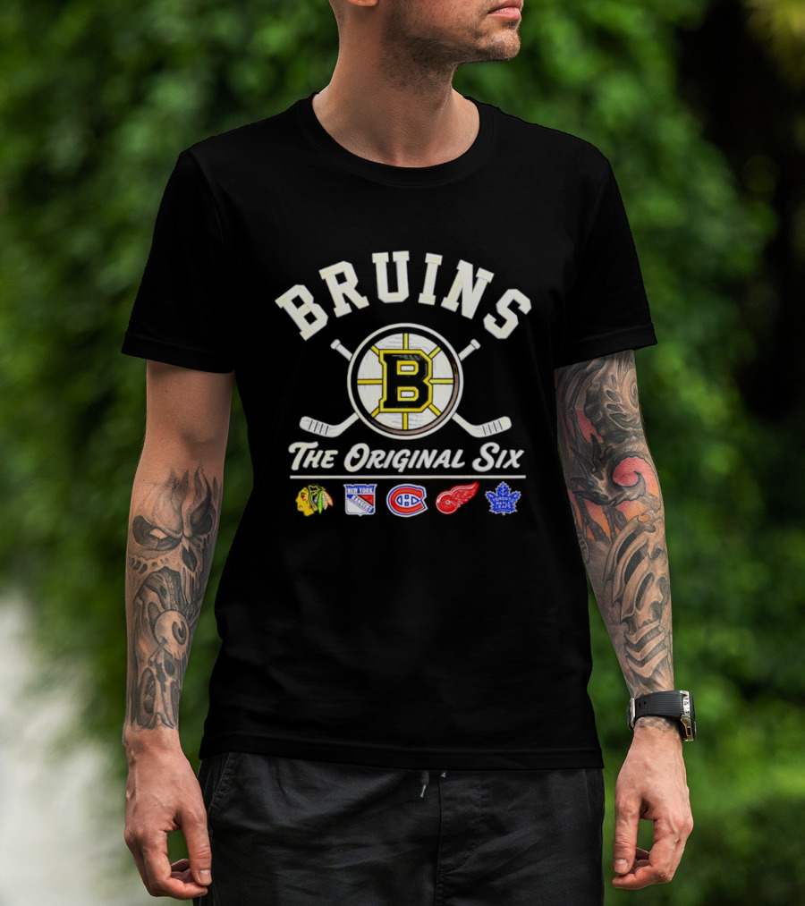 Bruins The Original Six NHL Teams Blackhawks Rangers Canadiens Red Wings Maple Leafs T-Shirt