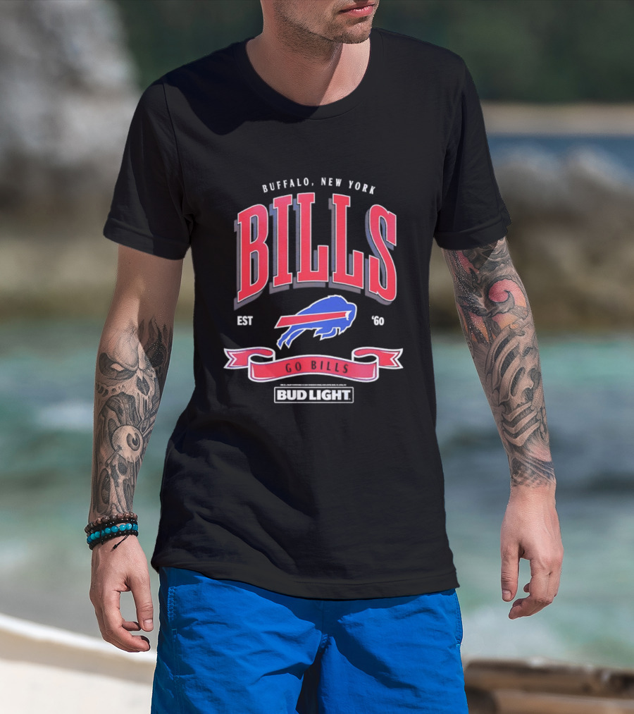 Buffalo New York Bills Est 1960 Go Bills Bud Light T-Shirt