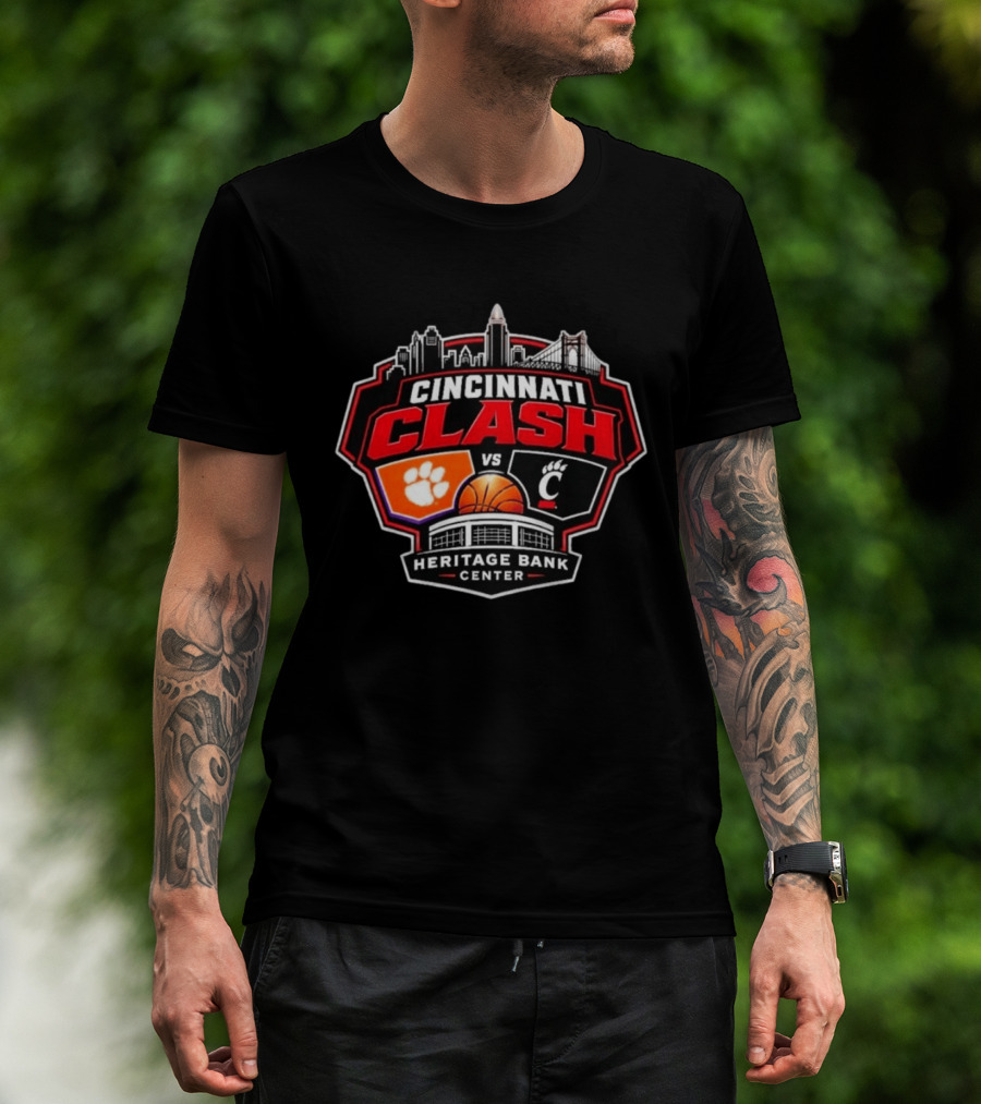 Clemson Vs Cincy Cincinnati Clash Heritage Bank Center 2026 T-Shirt