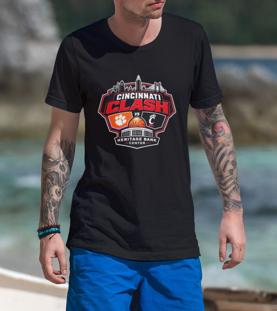 Clemson Vs Cincy Cincinnati Clash Heritage Bank Center 2026 T-Shirt