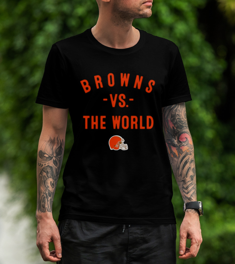 Browns Vs The World 2026 Season Cleveland Football Helmet T-Shirt