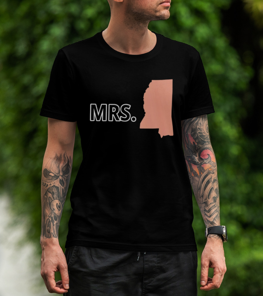 Mrs Mississippi State Map T-Shirt