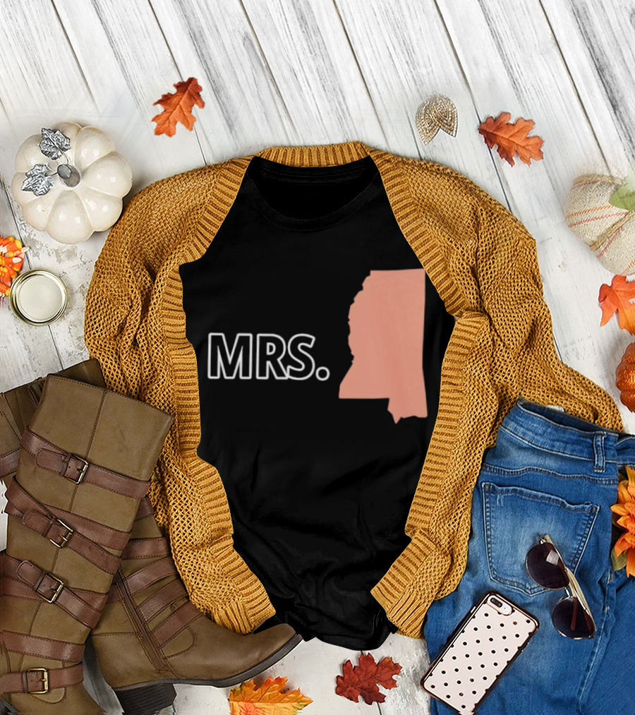 Mrs Mississippi State Map T-Shirt