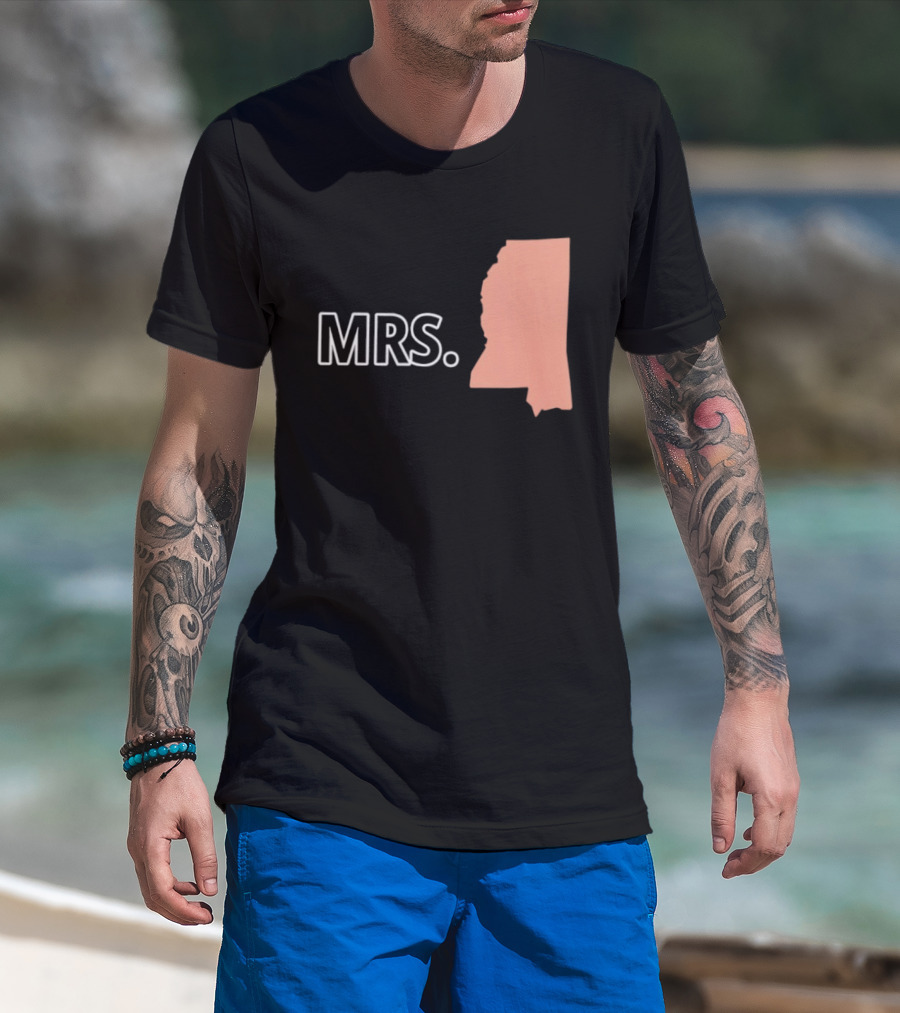 Mrs Mississippi State Map T-Shirt