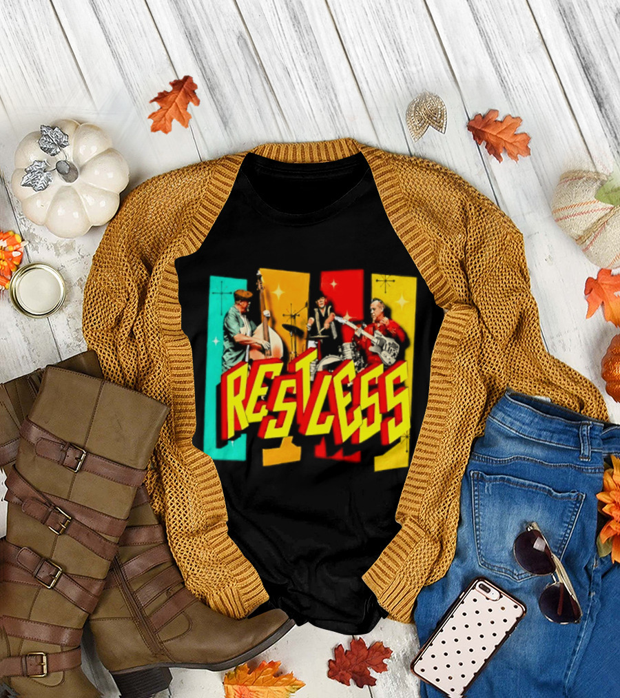 Restless Band Rockabilly Psychobilly Music Members Colorful Performance T-Shirt