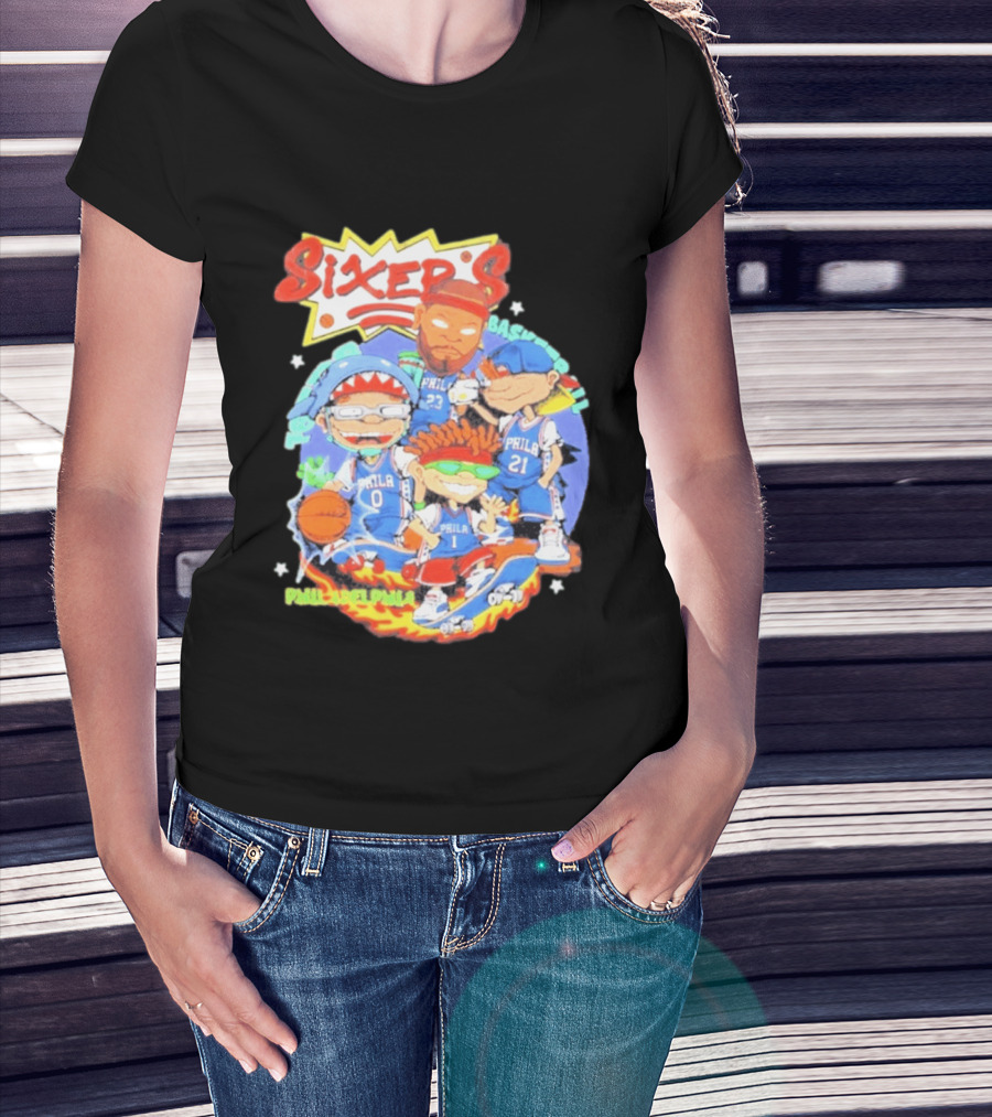 Philadelphia Sixers Basketball Rugrats Characters T-Shirt
