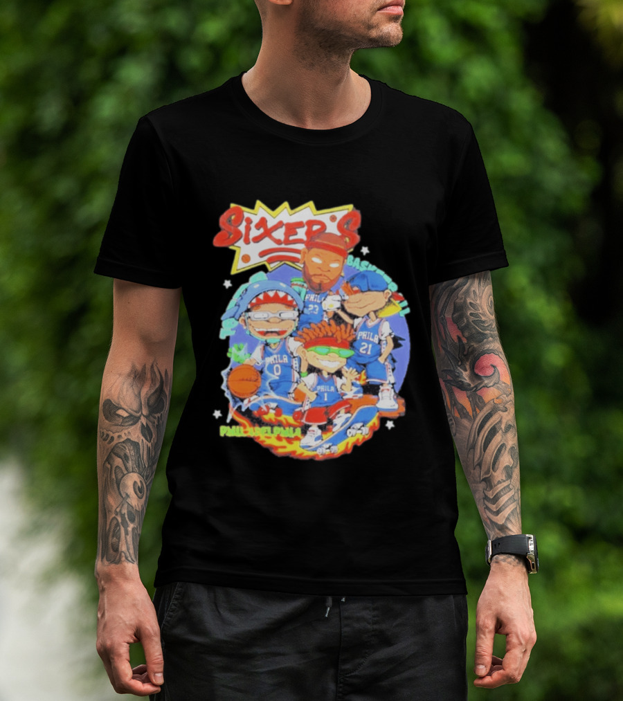 Philadelphia Sixers Basketball Rugrats Characters T-Shirt