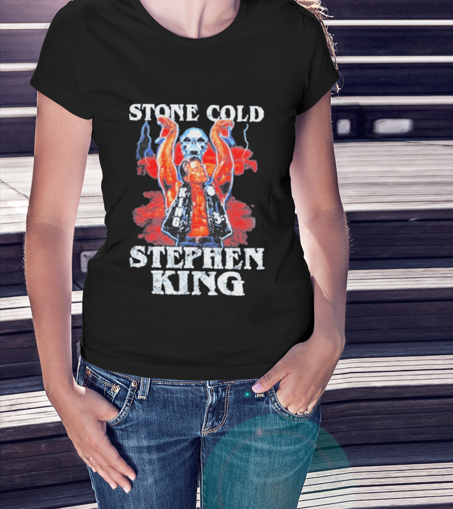 Stone Cold Stephen King 3 16 WWE Horror Scary Mashup T-Shirt
