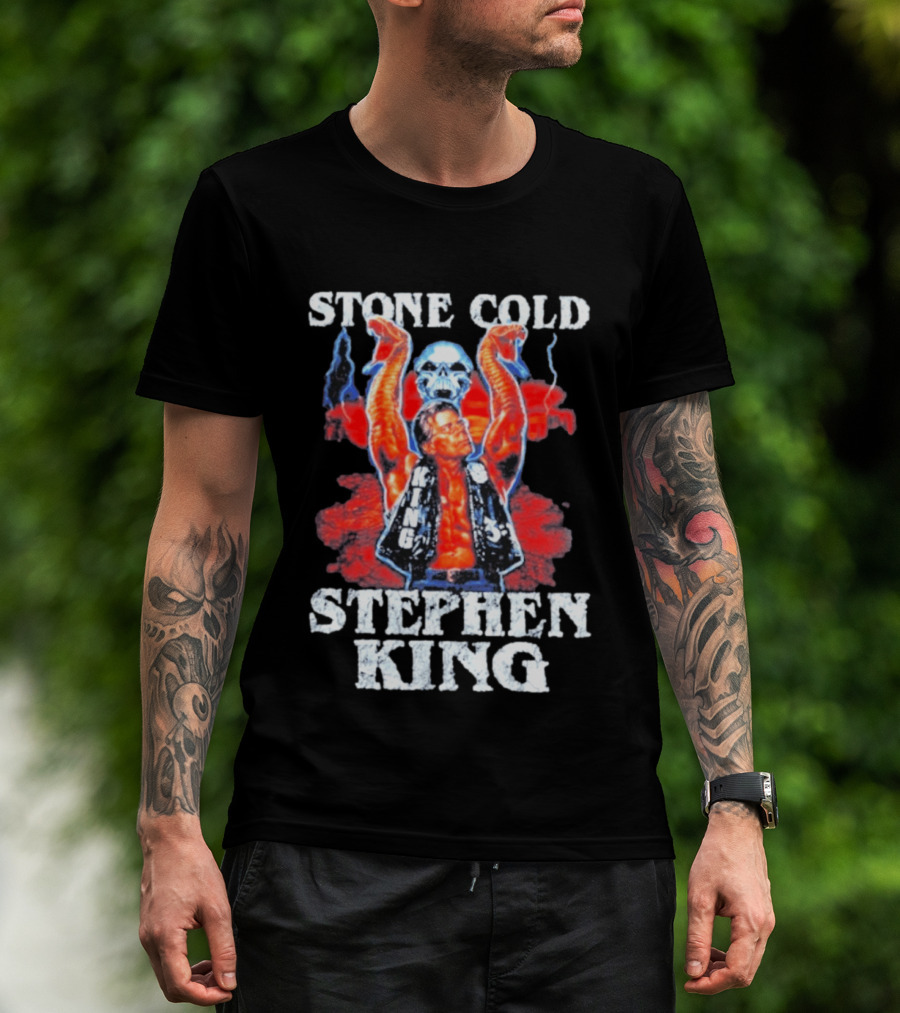 Stone Cold Stephen King 3 16 WWE Horror Scary Mashup T-Shirt