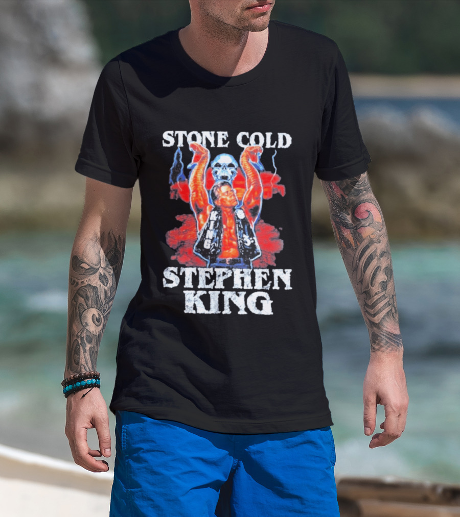 Stone Cold Stephen King 3 16 WWE Horror Scary Mashup T-Shirt