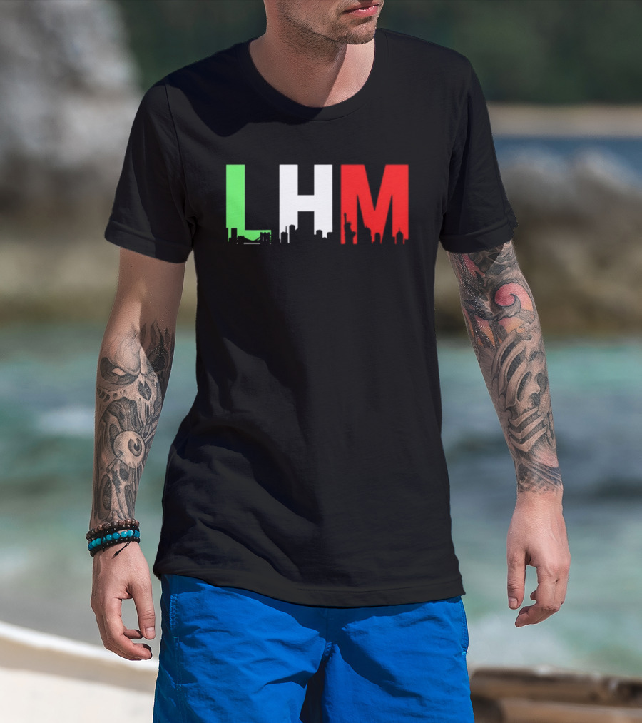 Stream Yvng Mobster LHM NYC Skyline Green White Red Drip Letters T-Shirt
