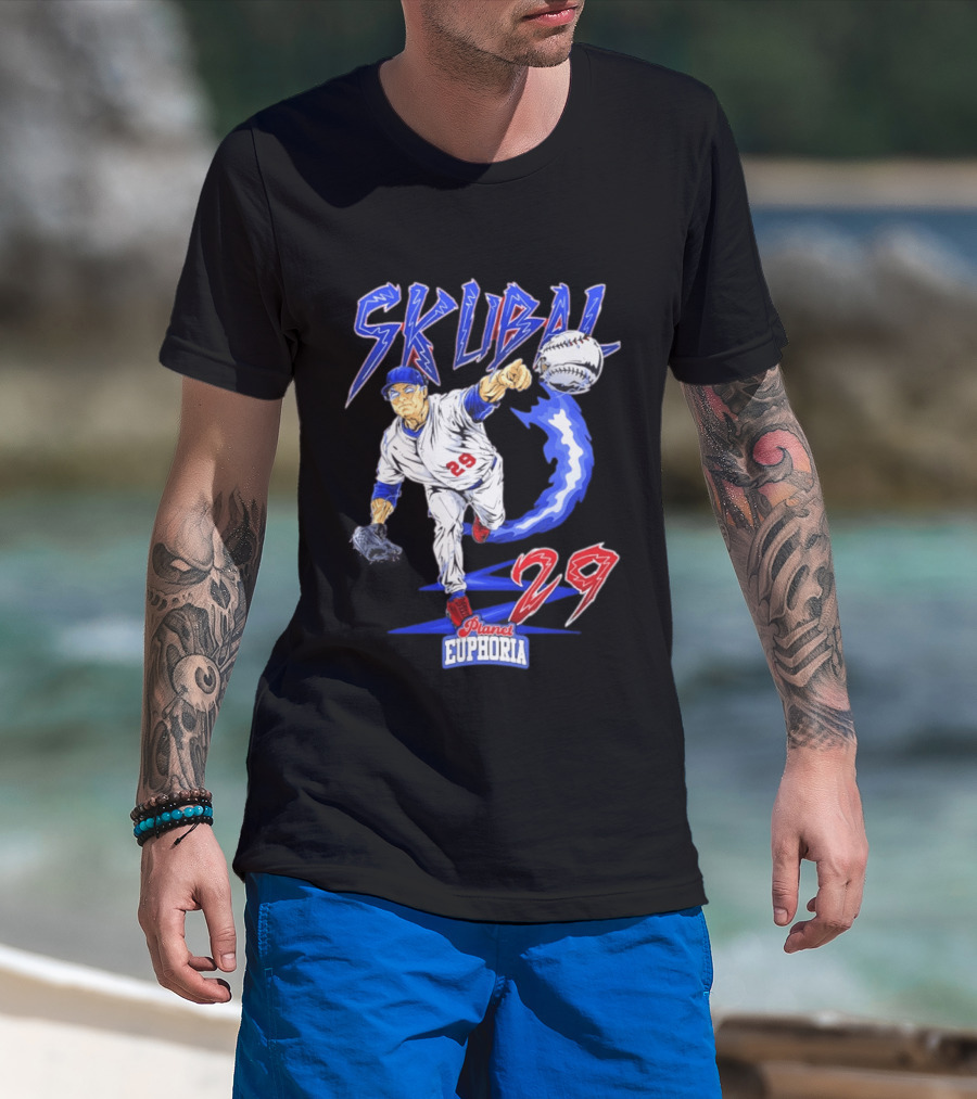 Tarik Skubal 29 Planet Euphoria Dodgers MLB Comic 2026 T-Shirt