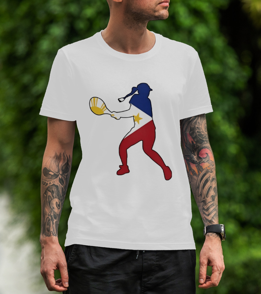 Alexandra Eala Tennis Player Silhouette Philippines Flag T-Shirt