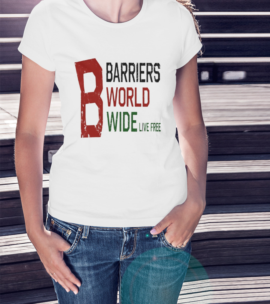 Barriers World Wide Live Free Streetwear Red Green T-Shirt