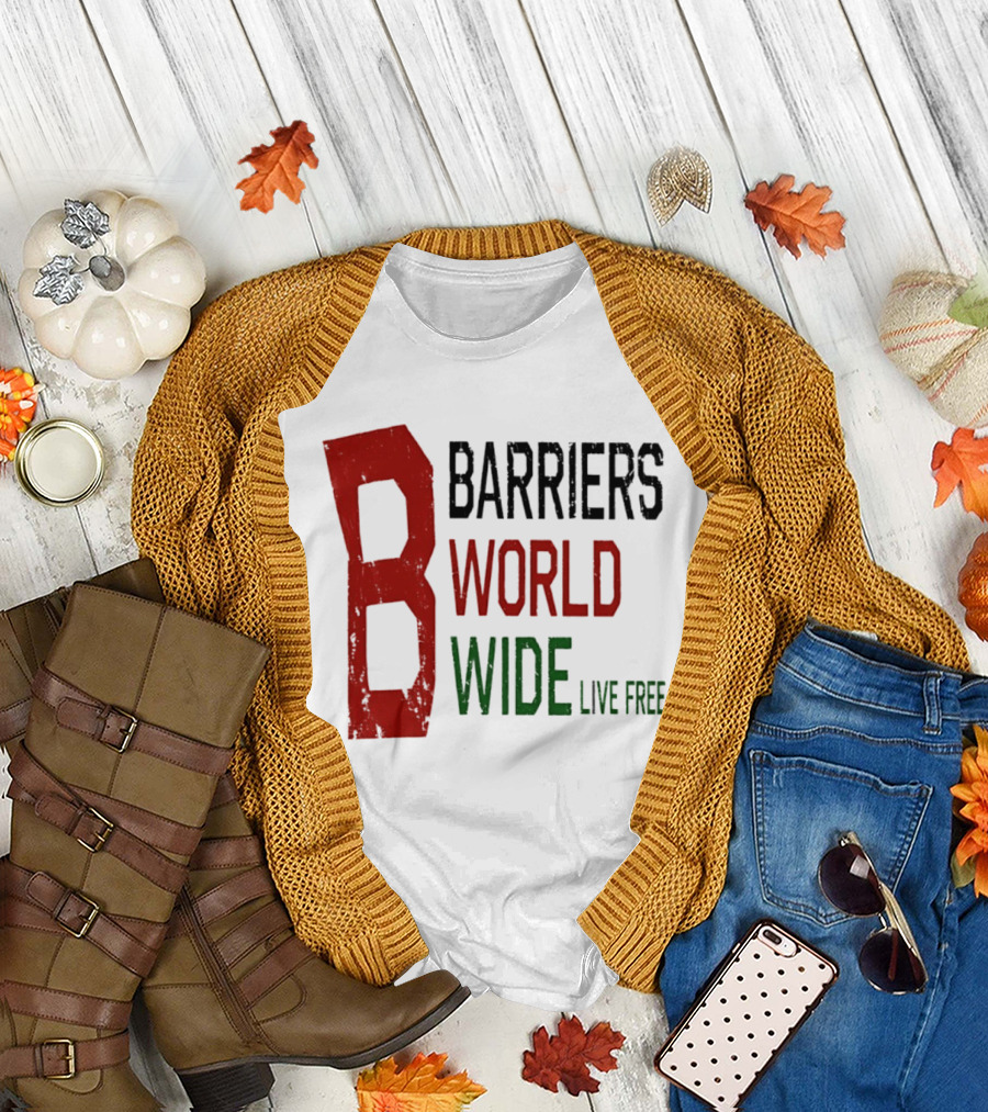Barriers World Wide Live Free Streetwear Red Green T-Shirt