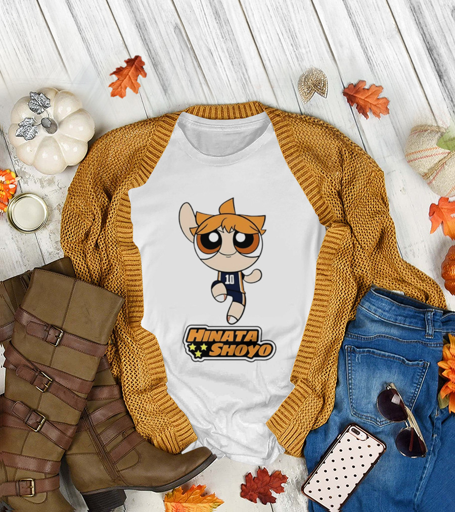 Hinata Shoyo Haikyuu Powerpuff Girls Crossover Anime Volleyball Player T-Shirt