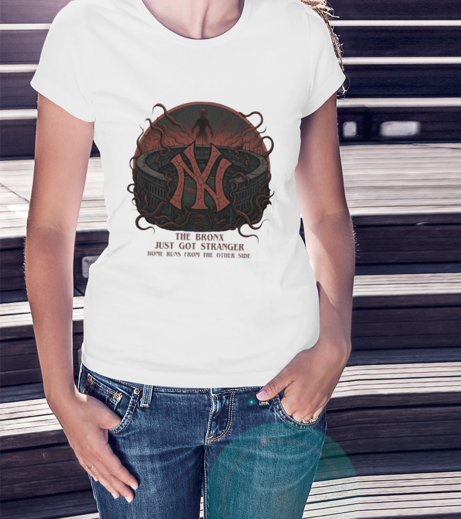 Yankees Stranger Things Mashup The Bronx Just Got Stranger Home Runs Other Side T-Shirt