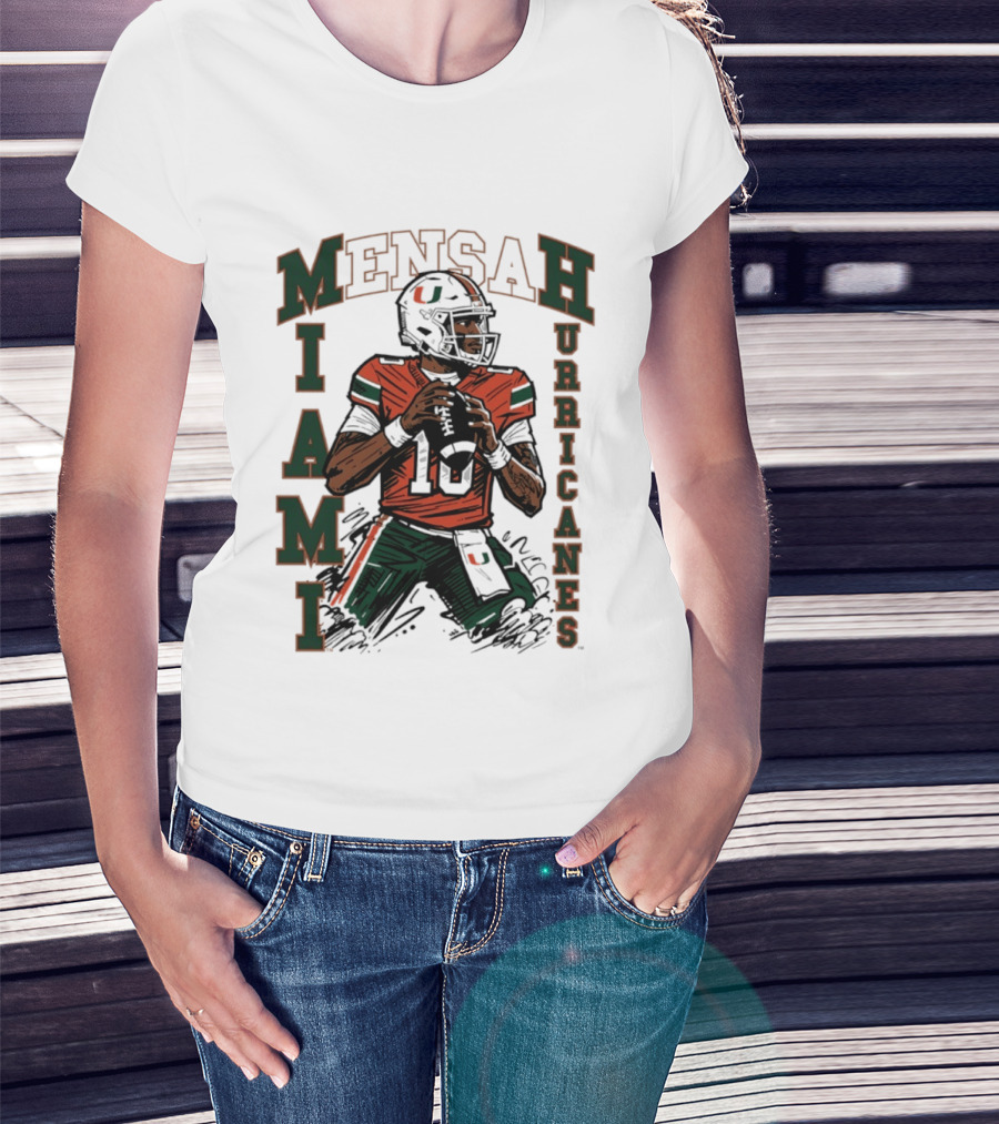 Mensah Miami Hurricanes NCAA Football Player 18 T-Shirt