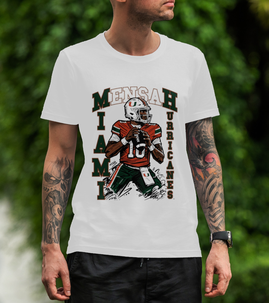 Mensah Miami Hurricanes NCAA Football Player 18 T-Shirt