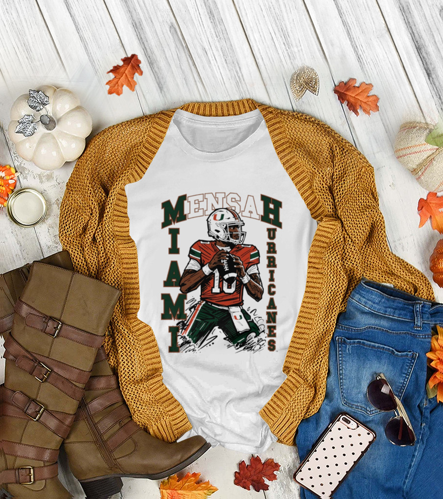 Mensah Miami Hurricanes NCAA Football Player 18 T-Shirt
