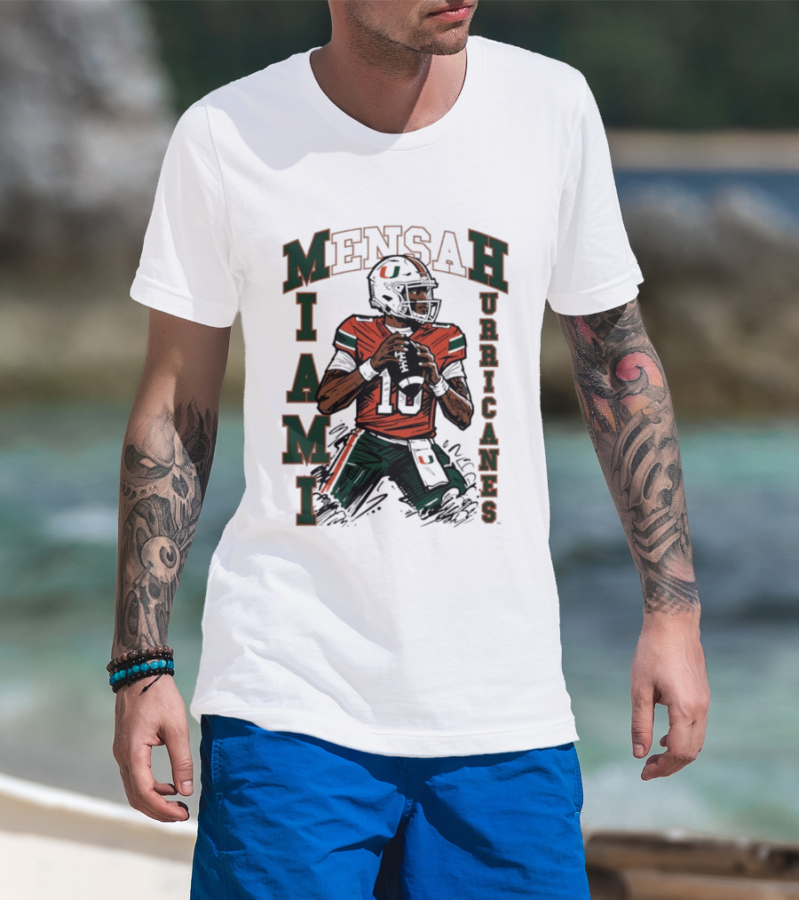 Mensah Miami Hurricanes NCAA Football Player 18 T-Shirt