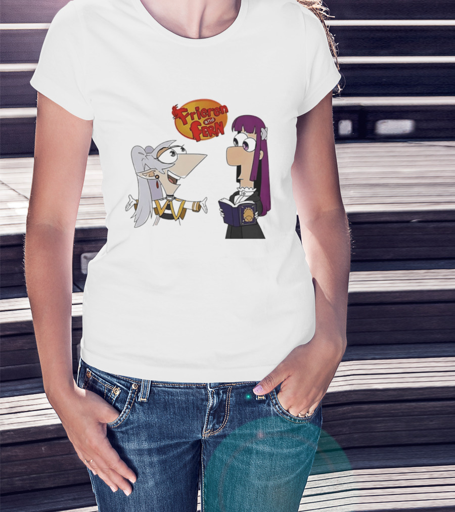 Frieren And Fern Phineas And Ferb Crossover Beyond Journey's End T-Shirt