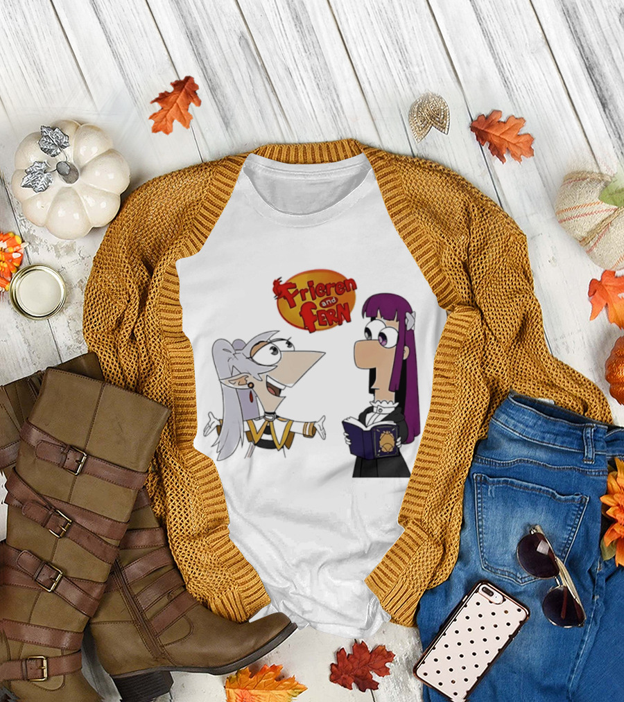 Frieren And Fern Phineas And Ferb Crossover Beyond Journey's End T-Shirt