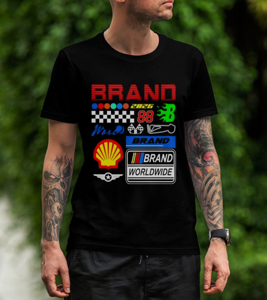 Brand 88 Worldwide Racing Motorsport Checkered Shell 2026 T-Shirt