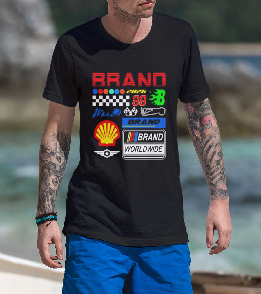 Brand 88 Worldwide Racing Motorsport Checkered Shell 2026 T-Shirt