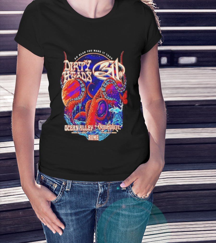 Dirty Heads 311 So Glad You Made It Tour Ocean Alley Atmosphere Rome Octopus T-Shirt