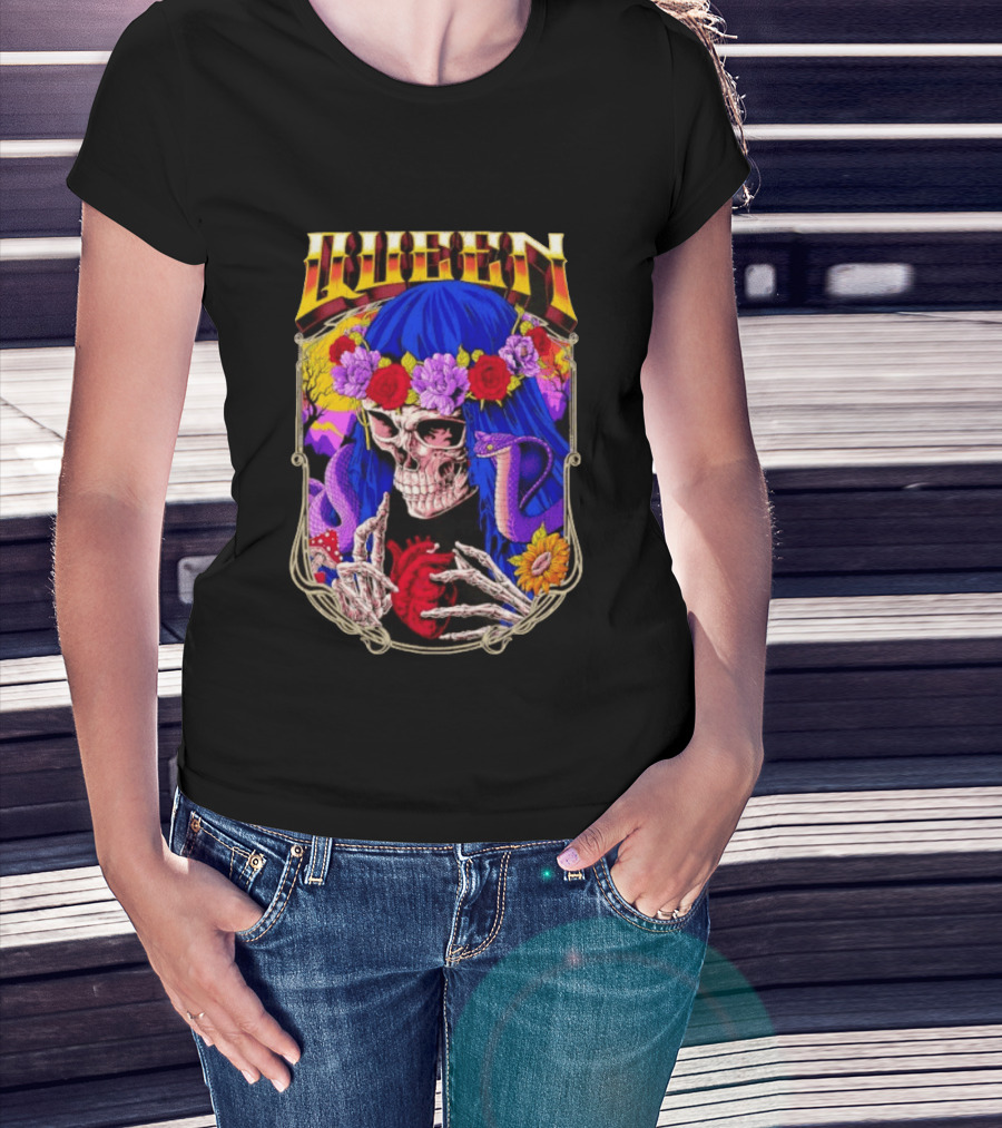 Til Death Skeleton Fiesta Cobra Floral Skeleton Tattoo T-Shirt