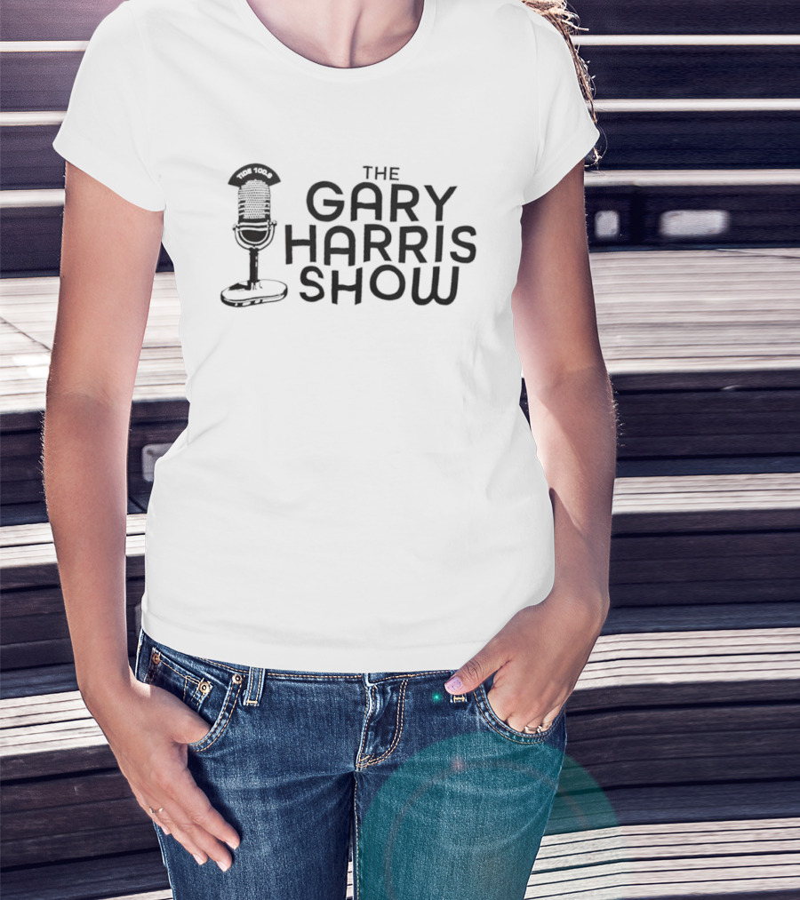 The Gary Harris Show Tide 100.9 Microphone T-Shirt