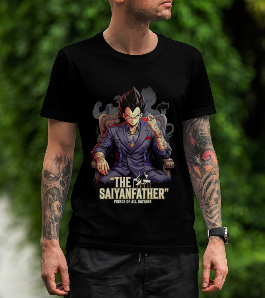 Vegeta The Saiyanfather Prince Of All Saiyans Mafia Style Anime Fusion T-Shirt