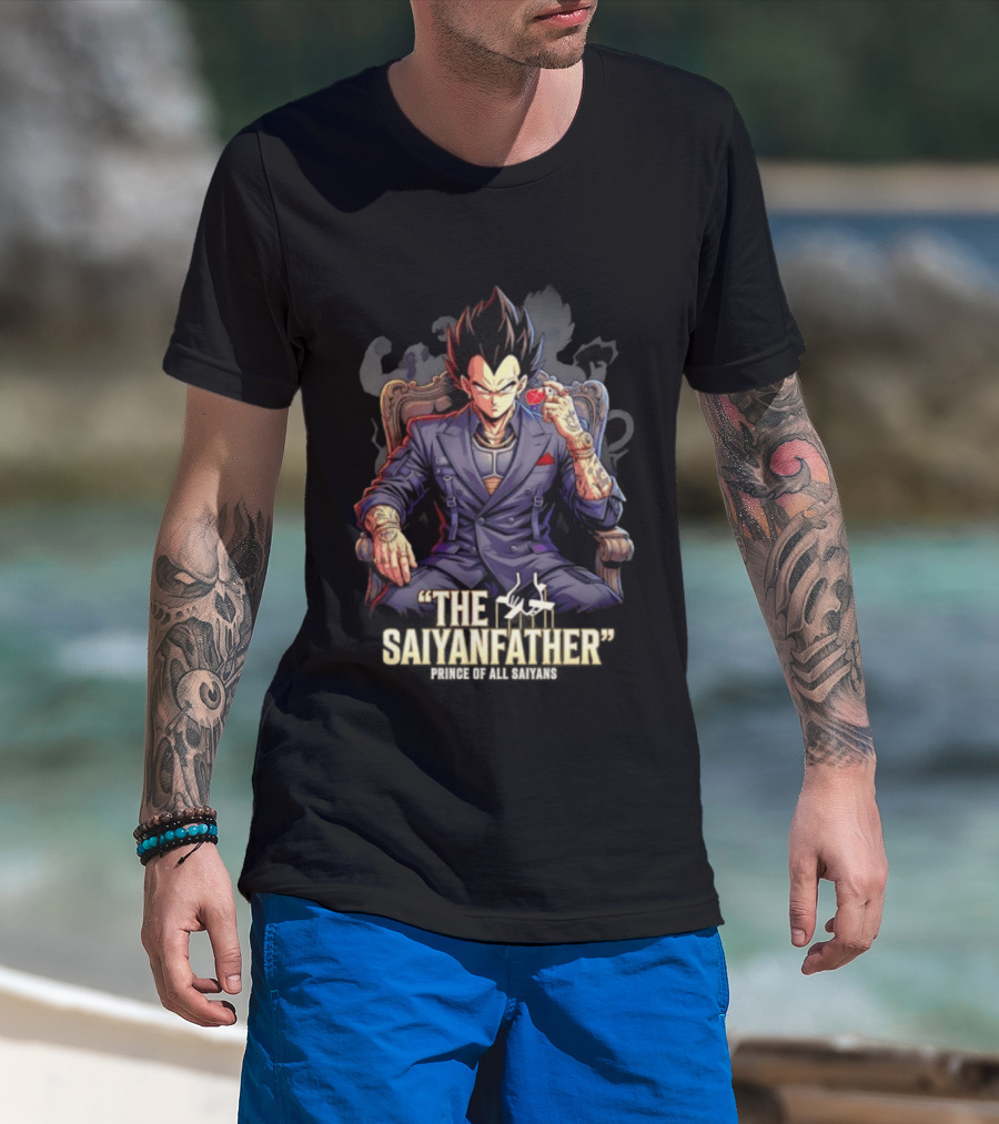 Vegeta The Saiyanfather Prince Of All Saiyans Mafia Style Anime Fusion T-Shirt