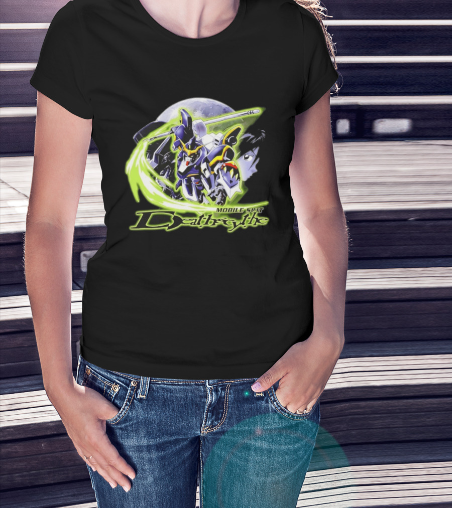 Mobile Suit Deathrythe Mecha Battle Moon Scene T-Shirt