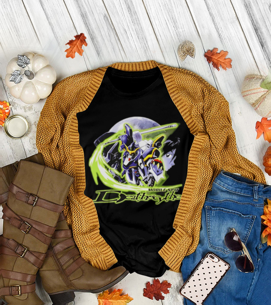Mobile Suit Deathrythe Mecha Battle Moon Scene T-Shirt