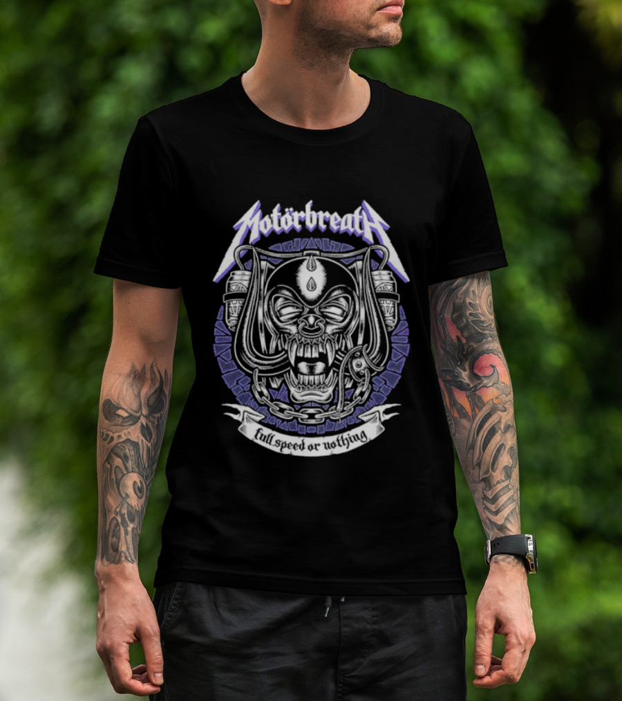 Motorbreath Full Speed Or Nothing Fanged Monster T-Shirt