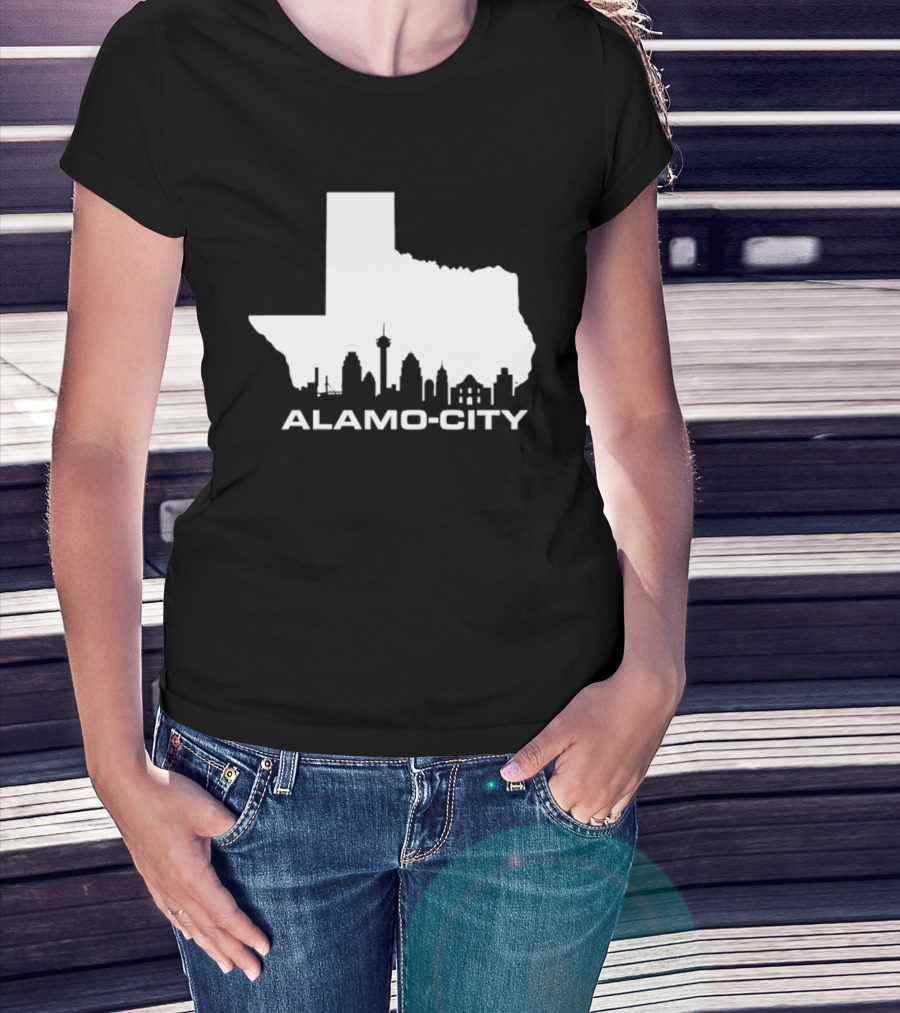 Alamo City San Antonio Skyline Texas Map T-Shirt