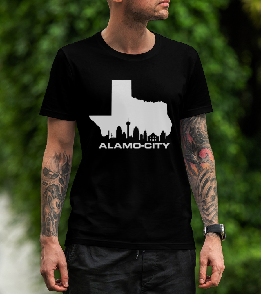 Alamo City San Antonio Skyline Texas Map T-Shirt